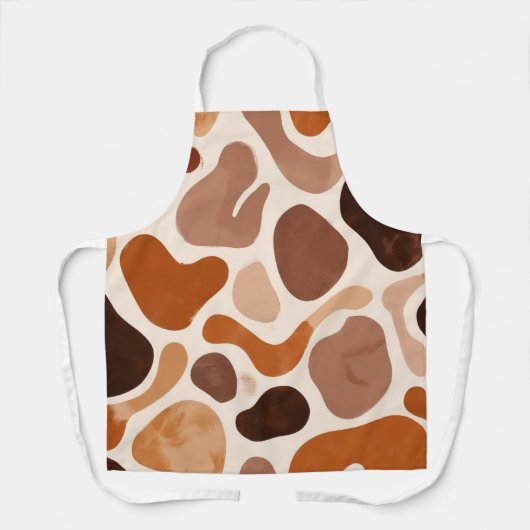 Tablier Brown Abstract Organic Shapes Print All-Over Print (Recto)