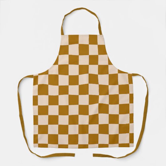 Tablier Brown and beige checkerboard pattern (Recto)