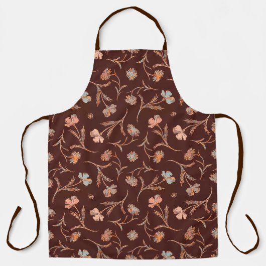 Tablier Brown Autumnal Liberty Floral Pattern Classal Fall (Recto)