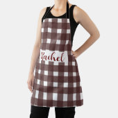 Tablier Brown blanc En vichy personnalisé (Insitu)