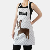 Tablier Brown Boston Terrier Avec Os, Patrouilles Et Nom P (Insitu)