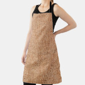 Tablier Brown burlap posé sur une feuille blanche. dossier (Insitu)