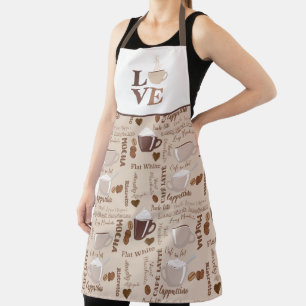 Tablier Brown café Mocha Latte Love Motif