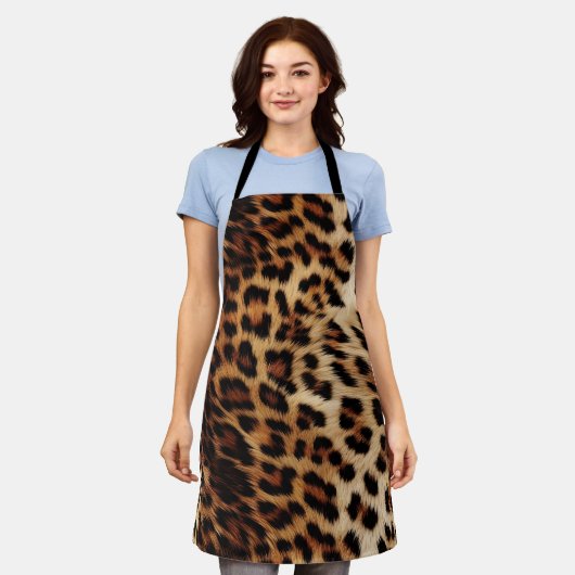 Tablier Brown Cream Leopard Animal  (Porté)