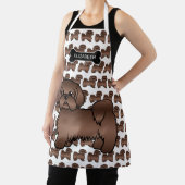 Tablier Brown de foie Chih Tzu Cute Cartoon Chien & Nom (Insitu)