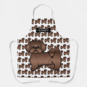 Tablier Brown de foie Chih Tzu Cute Cartoon Chien & Nom (Recto)