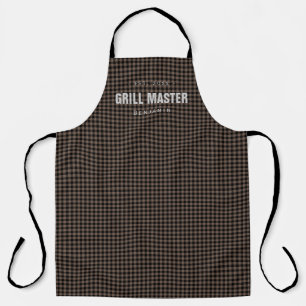 Tablier Brown en vichy chèque grill master personnalisé
