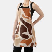 Tablier Brown Modern Art Flow Shapes All-Over Print Apron (Insitu)