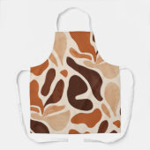 Tablier Brown Modern Art Flow Shapes All-Over Print Apron (Recto)