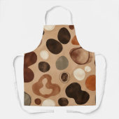 Tablier Brown Modern Art Flow Shapes All-Over Print Apron (Recto)