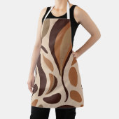 Tablier Brown Modern Art Flow Shapes All-Over Print Apron (Insitu)