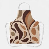 Tablier Brown Modern Art Flow Shapes All-Over Print Apron (Recto)