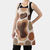 Tablier Brown Modern Art Flow Shapes All-Over Print Apron (Insitu)