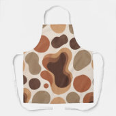 Tablier Brown Modern Art Flow Shapes All-Over Print Apron (Recto)