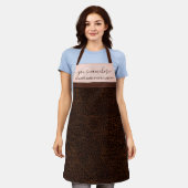 Tablier Brown Pink Cuir texture simple boulangerie cuisine (Porté)