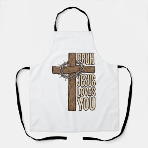 Tablier Bruh Jésus T'aime Croix Vintage Chrétien Vecto