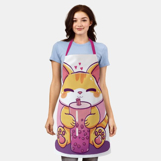 Tablier Bubble Tea Kitty (Porté)
