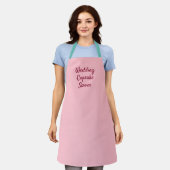 Tablier Bubblegum rose, turquoise, serveur mariage cupcake (Porté)