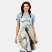 Tablier Bubbly champagne Joyeux anniversaire (Porté)