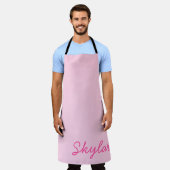 Tablier Buble Gum rose Hot rose Nom personnalisé Monogramm (Porté)