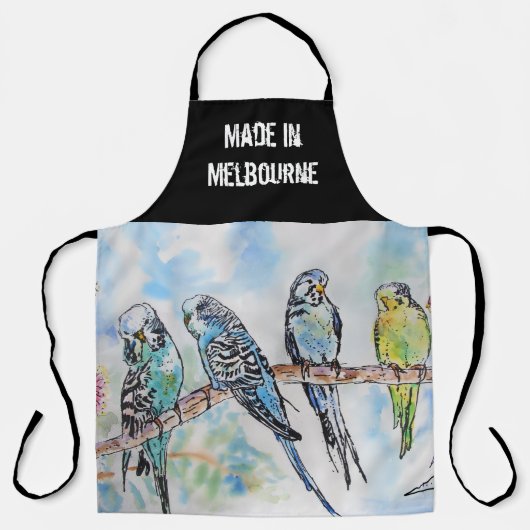 Tablier Budgie Budgerigar Birs Made In Melbourne (Recto)
