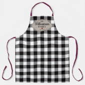 Tablier Buffalo Check Rustic Country Nom de famille (Recto)