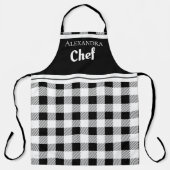 Tablier Buffalo, Chef Élégant Noir, Plaid Black White Apro (Recto)