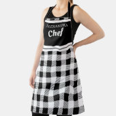 Tablier Buffalo, Chef Élégant Noir, Plaid Black White Apro (Insitu)