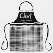 Tablier Buffalo, Chef Élégant Noir Plaid Blanc Noir (Recto)