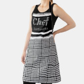 Tablier Buffalo, Chef Élégant Noir Plaid Blanc Noir (Insitu)