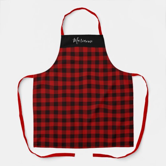 Tablier Buffalo Plaid Check avec nom ou monogramme (Recto)