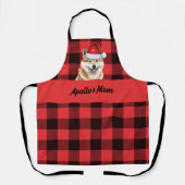 Tablier Buffalo Plaid et Akita Inu Chien Noël (Recto)