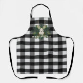 Tablier Buffalo Plaid Festin Reindeer Noël (Recto)