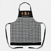 Tablier Buffalo Plaid Gingbread Hommes Avec Nom Noël (Recto)