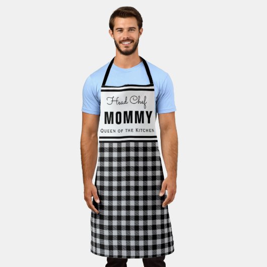 Tablier Buffalo Plaid Modern Moment Chef Personnalisé (Porté)