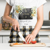 Tablier Buffalo plaid nom personnalisé texte cuisine