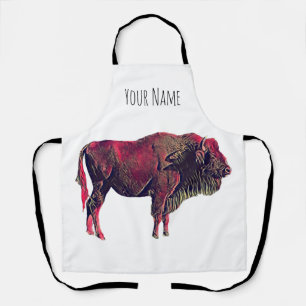 Tablier Buffalo Portrait Design pour bison ou animal sauva