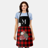 Tablier Buffalo Red Black Plaid Vacances Monogramme Camion (Porté)