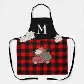 Tablier Buffalo Red Black Plaid Vacances Monogramme Camion (Recto)