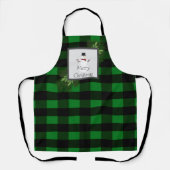 Tablier Buffalo Snowman Plaid Christmas Black Green Apron (Recto)