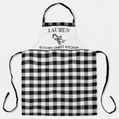 Tablier Buffle noir et blanc Chèque cuisine sucrée (Recto)