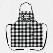 Tablier Buffle noir et blanc rustique Plaid Cuisine person (Recto)
