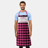 Tablier Buffle noir et rose Check Sweet Kitchen Apron (Porté)