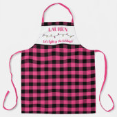 Tablier Buffle noir et rose Check Sweet Kitchen Apron (Recto)