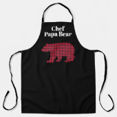 Tablier Buffle noir rouge Chef paid Papa Bear (Recto)