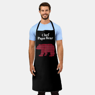 Tablier Buffle noir rouge Chef paid Papa Bear