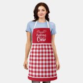 Tablier Buffle rouge et blanc Plaid Christmas Baking Crew  (Porté)
