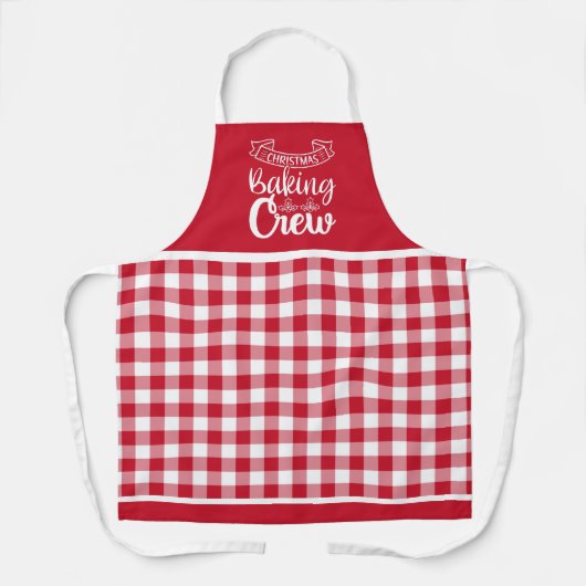 Tablier Buffle rouge et blanc Plaid Christmas Baking Crew  (Recto)