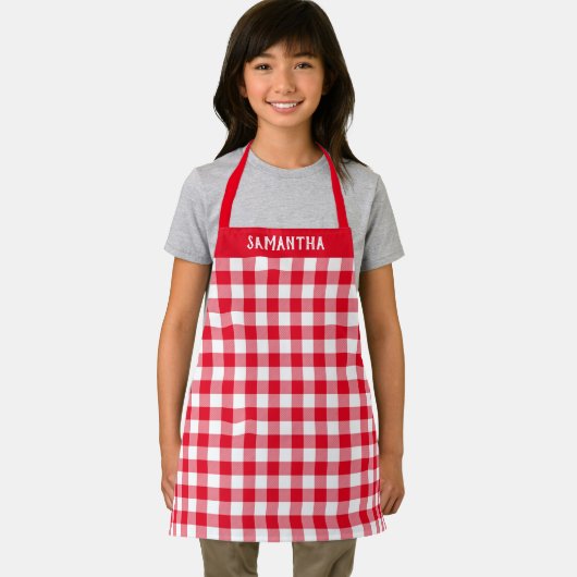 Tablier Buffle rouge rustique blanc Plaid vacances sur mes (Insitu)