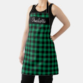 Tablier Buffle vert et noir Festif Plaid Personnalisé (Insitu)